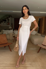 White Jesse Jersey Wrap Dress