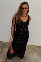 Black Crochet Alicia Dress