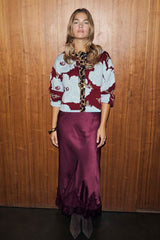 Burgundy & Blue Poppy Cardigan