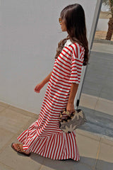 Red Stripe Jersey Dress