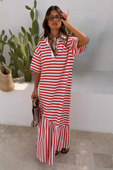 Red Stripe Jersey Dress