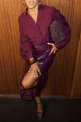 Burgundy Ruffle Miley Shirt
