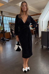 Black Velvet Midi Vienna Dress Petite