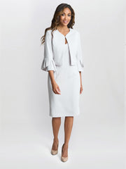 Gina Bacconi Silver Mist Gigi Moss Crepe Bolero