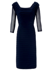 Gina Bacconi Navy Mesh Sleeve Under Top