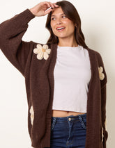 Daisy Large Flower Cardigan