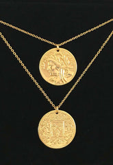 Gold Lunar Gold Double Coin Layered Necklaces