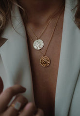 Gold Lunar Gold Double Coin Layered Necklaces