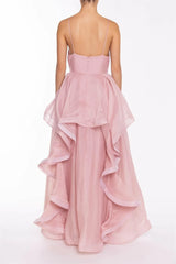 True Decadence Ila Dusty Rose Ruffle Maxi Dress