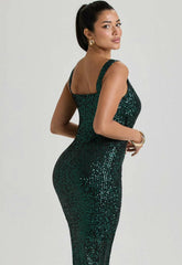 LBD Collection Green Ruby Sequin Dress