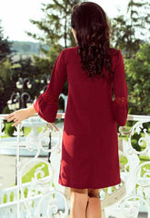 LBD Exclusive Burgundy Margot Shift Dress