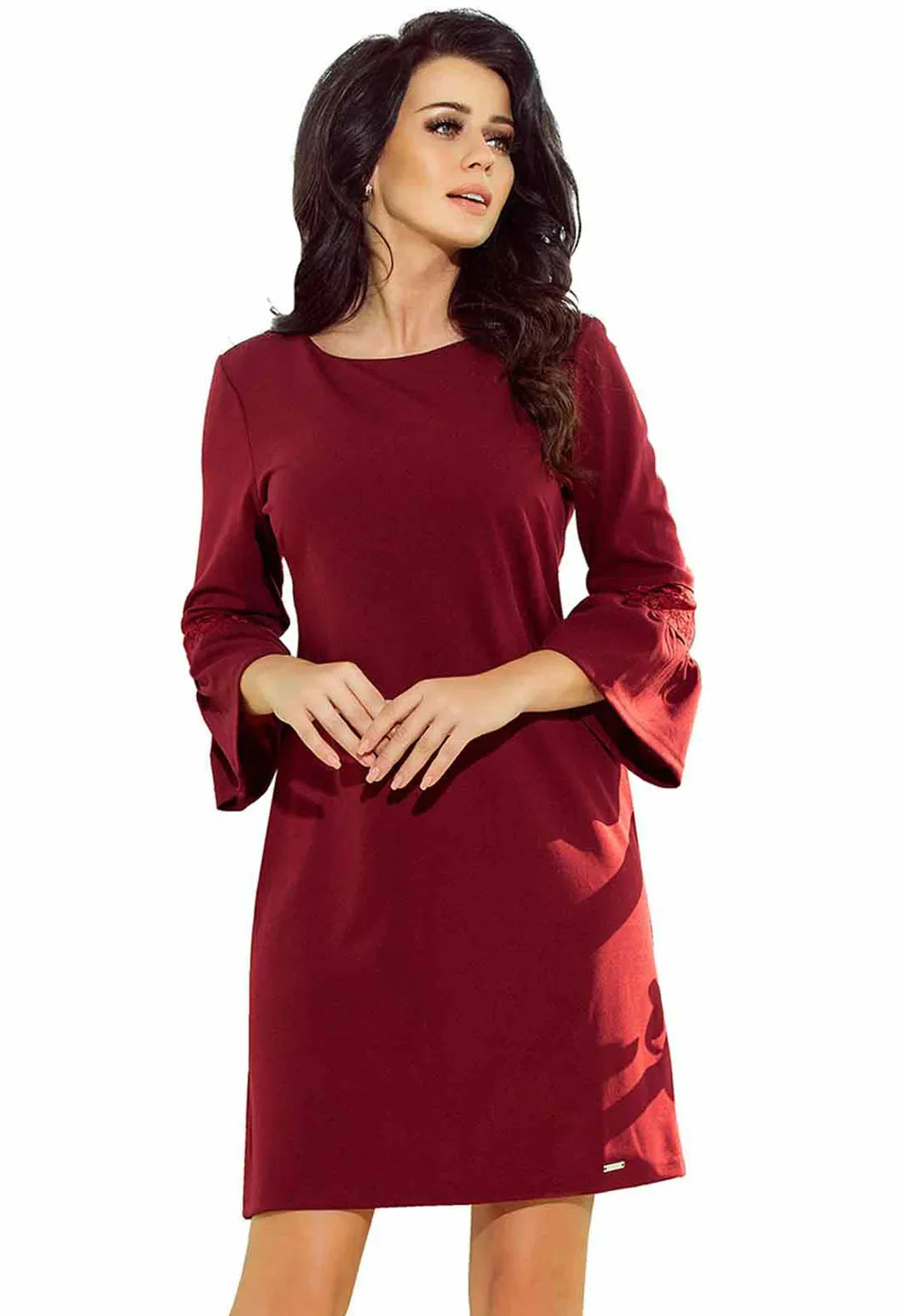LBD Exclusive Burgundy Margot Shift Dress