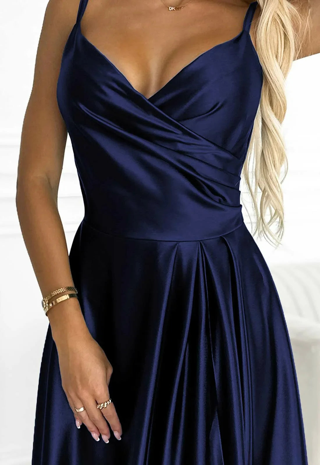 LBD Exclusive Blue Chiara Satin Maxi Dress