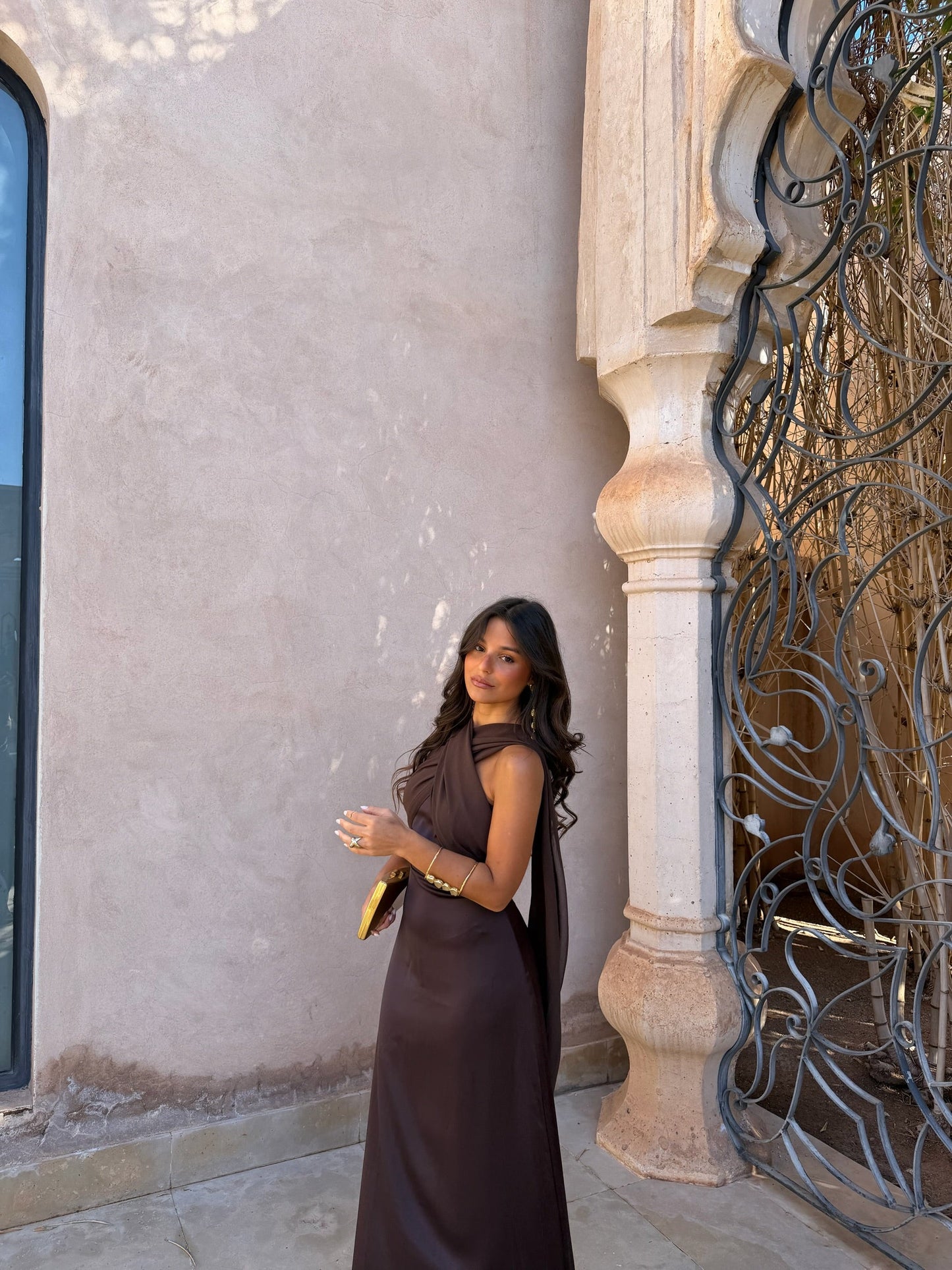 Triana Dress in Brown