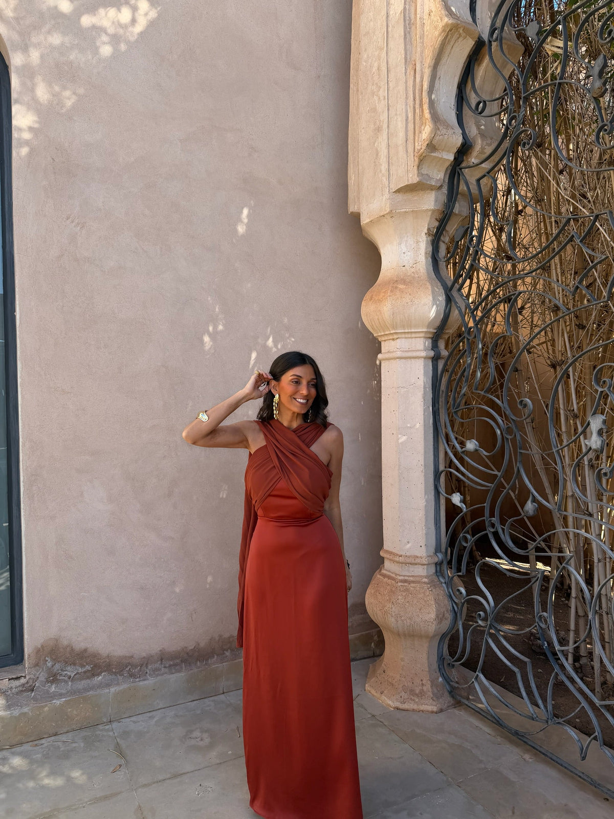 Triana Dress in Terracotta