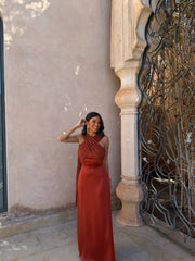 Triana Dress in Terracotta
