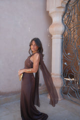 Triana Dress in Brown
