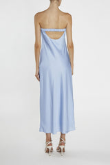 true Decadence Cecilia Cornflower Blue Strapless Bias-cut Maxi-Dress