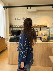 Bandana Long Jacket in Blue