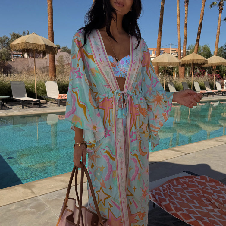 Blue Dreamer Maxi Kimono