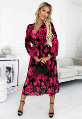 LBD Exclusive  Burgundy Geppi Print Dress
