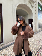 Caramel Coat with Fur