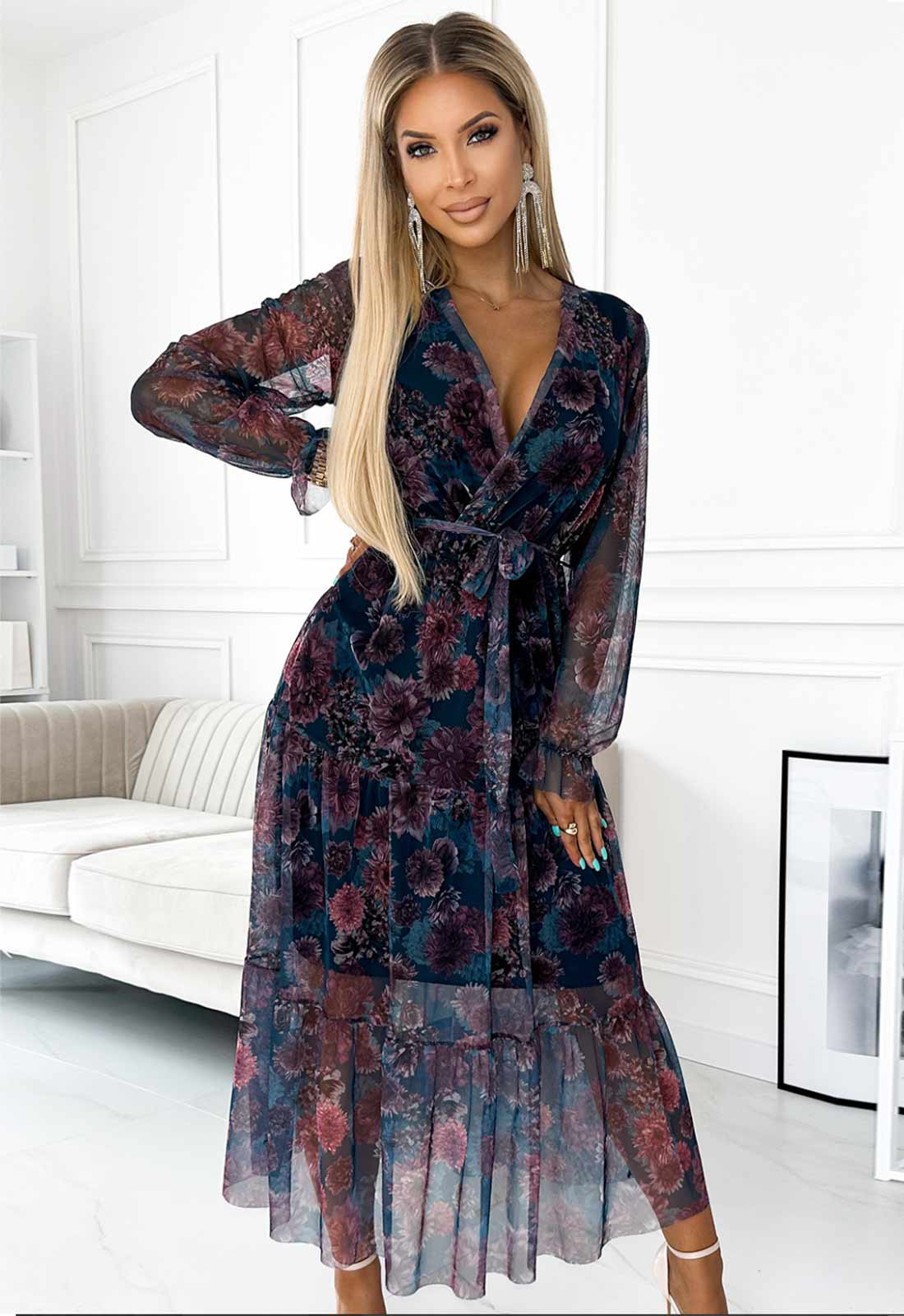 LBD Exclusive Blue Enrica Print Dress