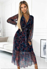 LBD Exclusive Blue Enrica Print Dress