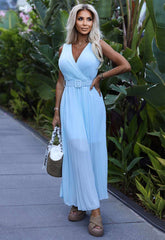 LBD Exclusive Baby Blue Lina Pleated Dress