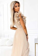 LBD Beige Mirabella Wedding Guest Dress