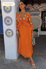 Apricot Embellished Ines Dress