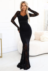 LBD Exclusive Black Lace Jayne Maxi Dress