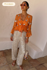Apricot Embellished Top