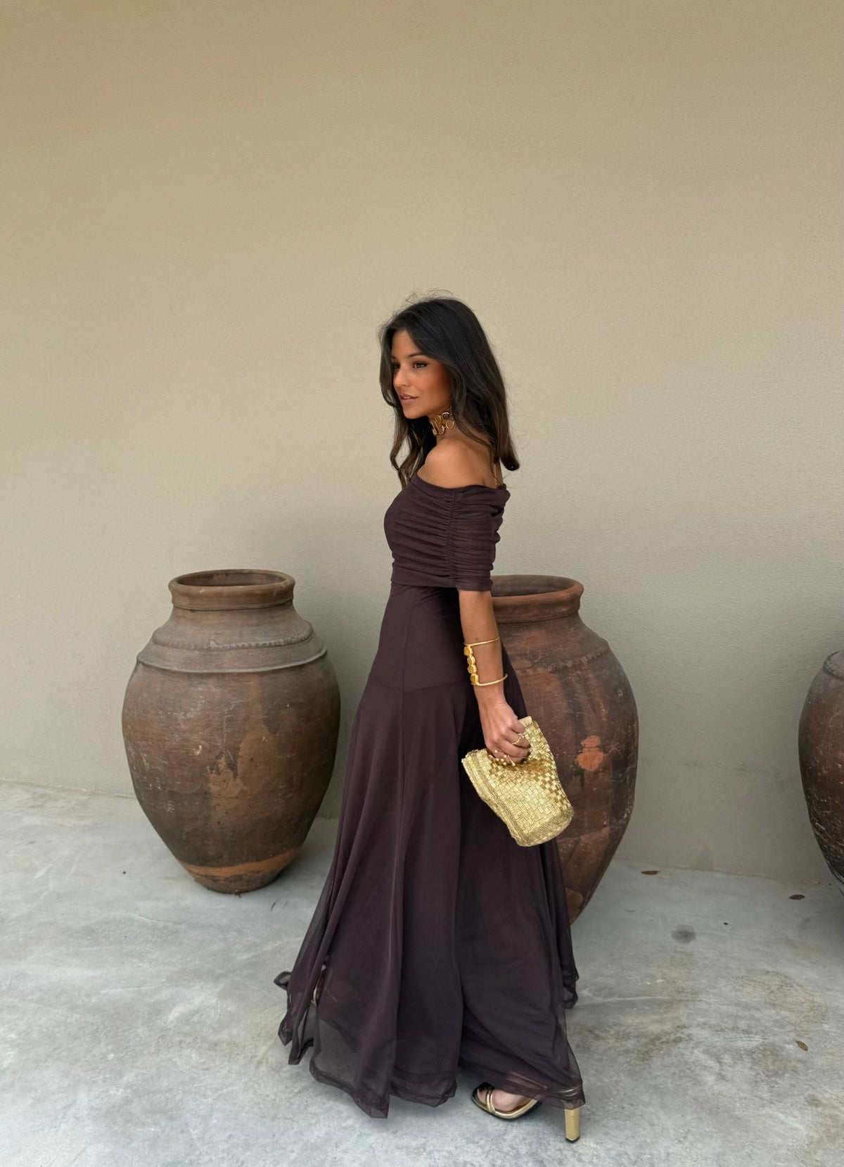 Toledo Dress in Brown - Shipping from 04/05 to 08/05