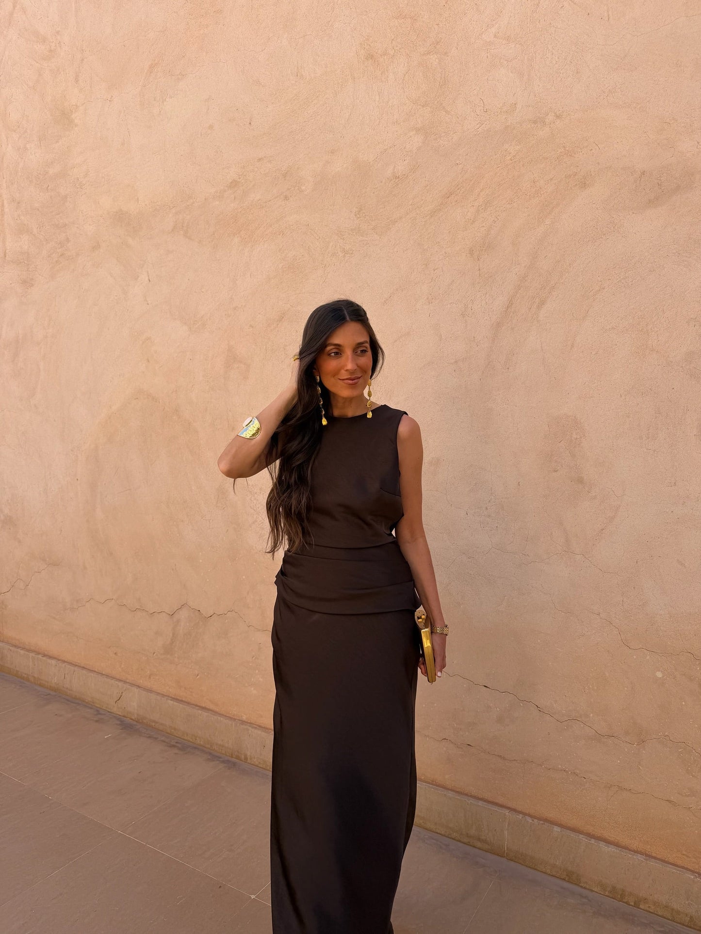 Medina Dress in Brown