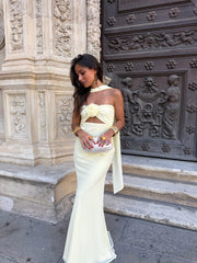 Pastel Yellow with Flower Dress