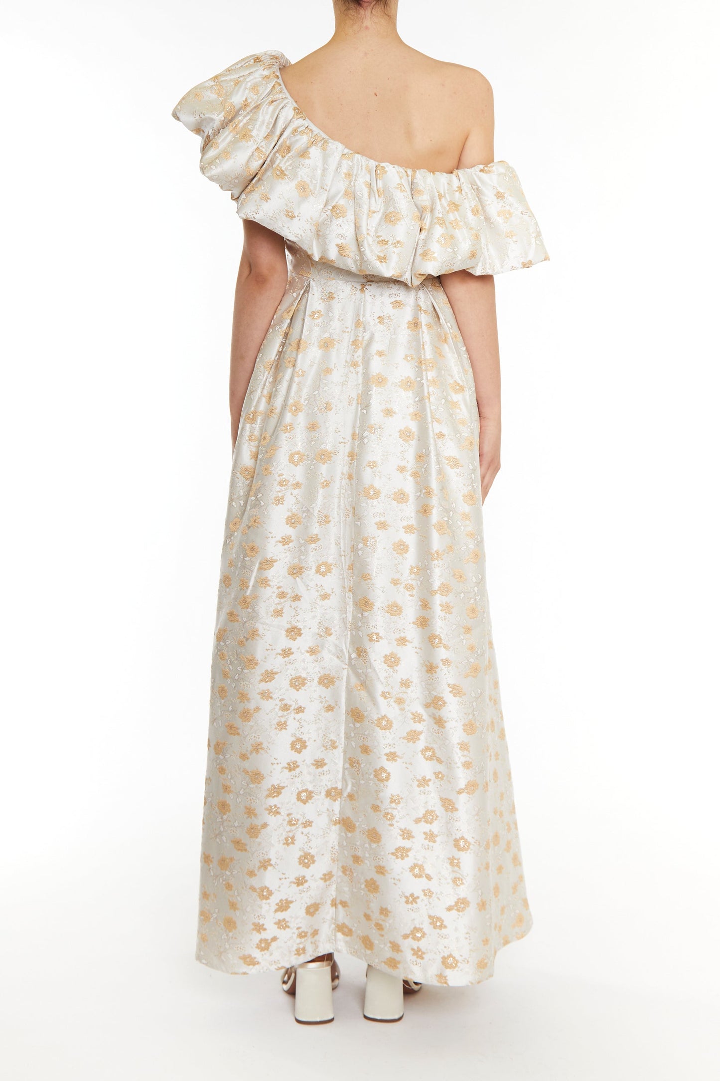 True Decadence Cream Blake Puff Shoulder Maxi Dress