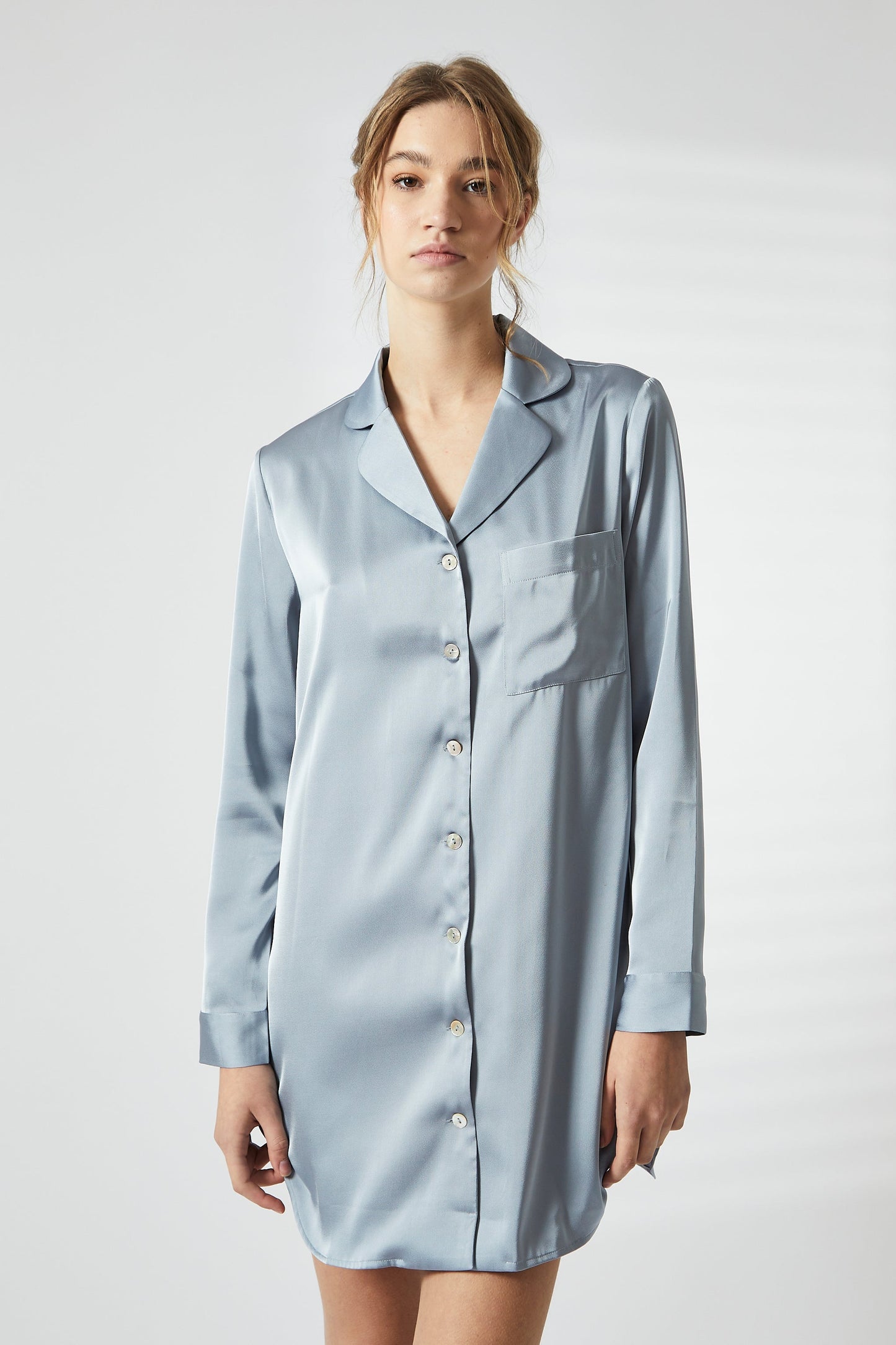 True Decadence Dusty Blue Satin Night Dress