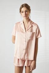 True Decadence Dusty Pink Short Satin Pyjama Set
