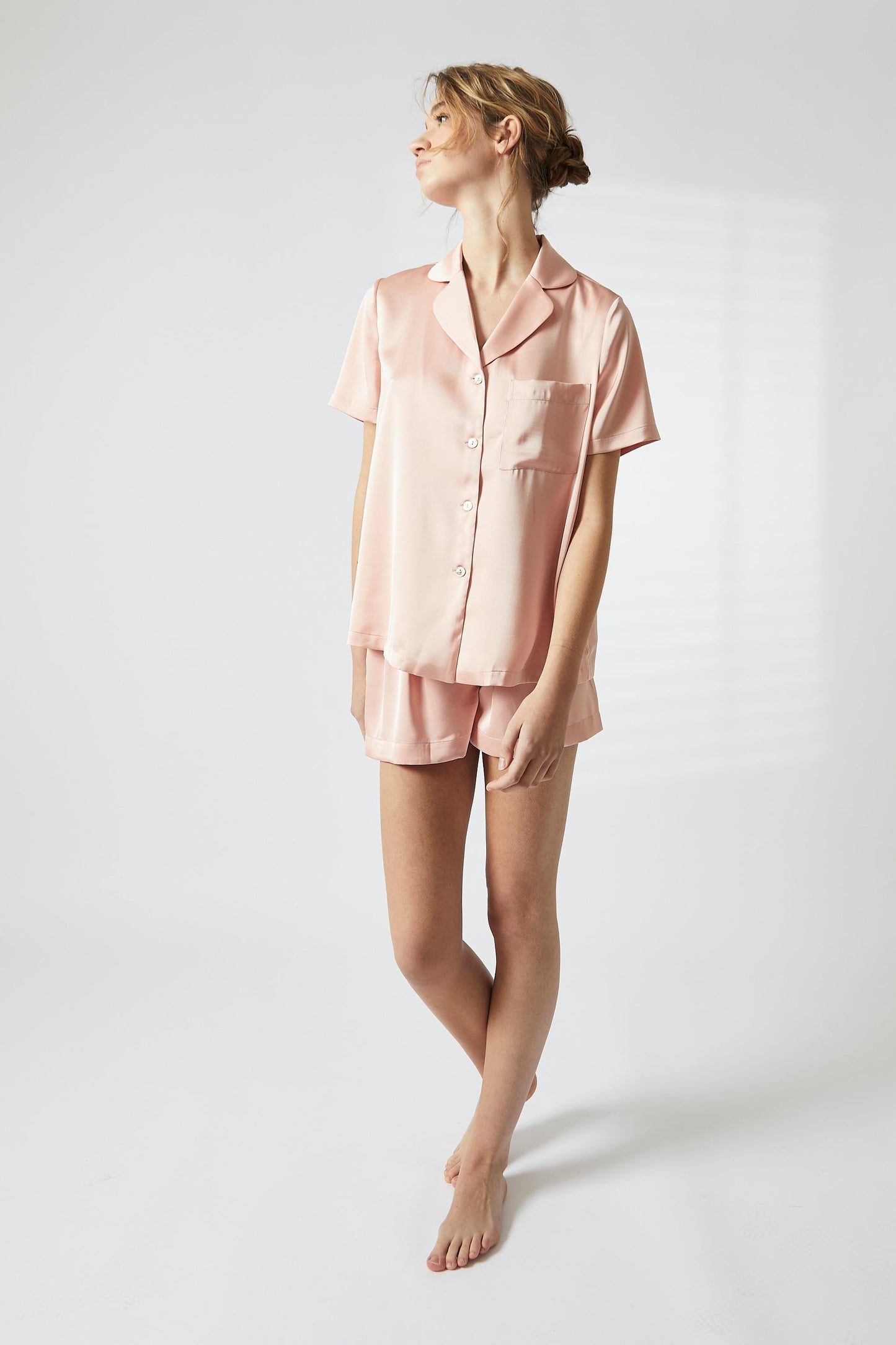 True Decadence Dusty Pink Short Satin Pyjama Set