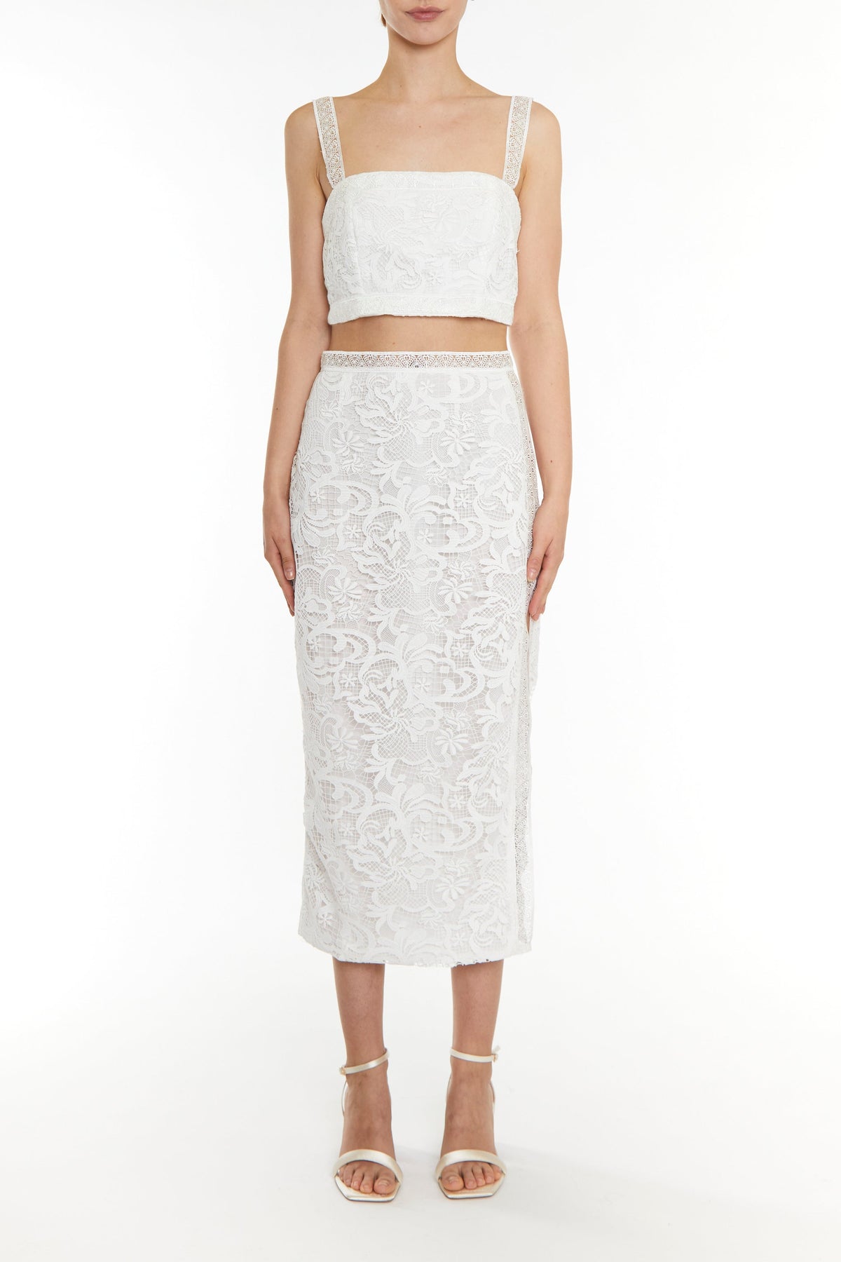 True Decadence White Celine Crop Top
