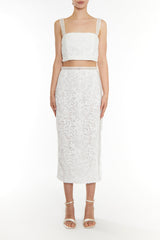True Decadence White Celine Co-ord Pencil Skirt