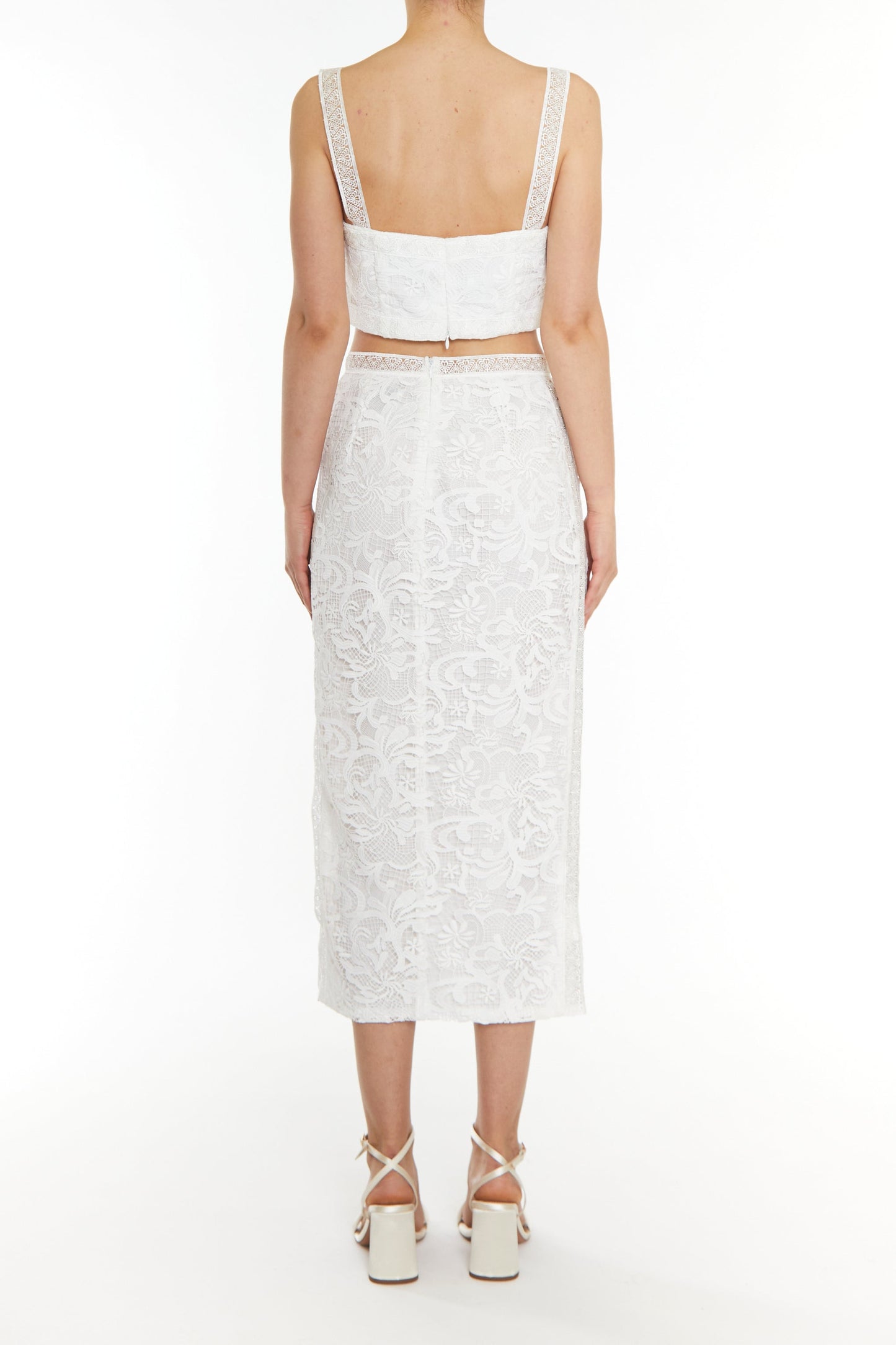 True Decadence White Celine Crop Top