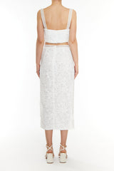True Decadence White Celine Co-ord Pencil Skirt