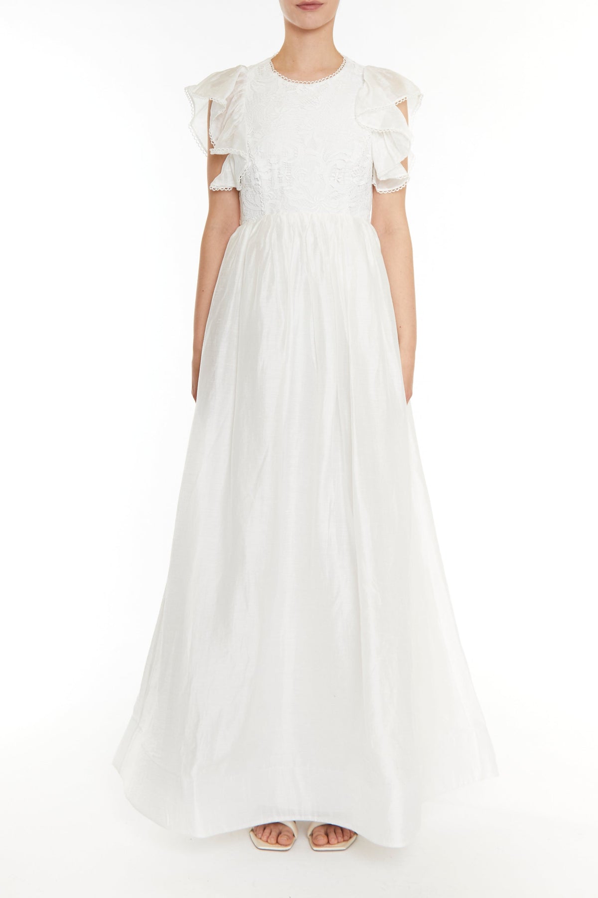 True Decadence Birdie White Open Back Maxi Dress