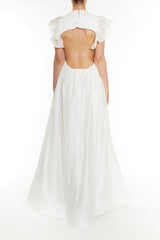 True Decadence Birdie White Open Back Maxi Dress