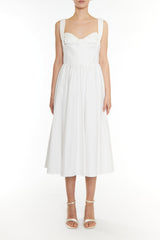 True Decadence White HannahPleated Corset Midi Dress