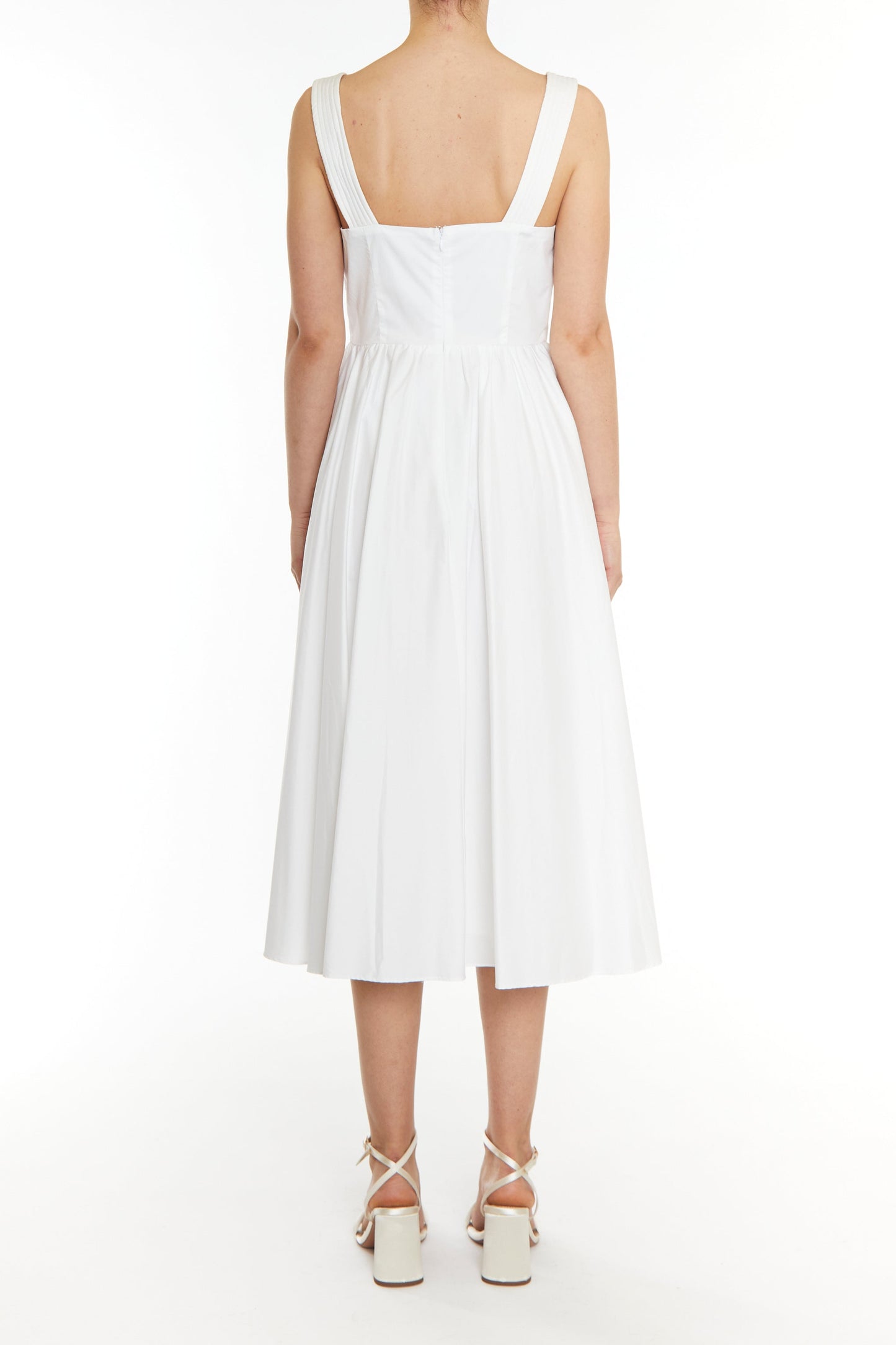 True Decadence White HannahPleated Corset Midi Dress