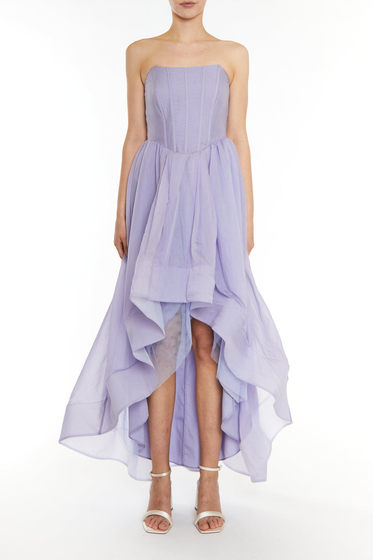 True Decadence Blue Winnie Corset Style Hi-Low Dress