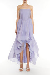 True Decadence Blue Winnie Corset Style Hi-Low Dress